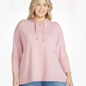 Terra and Sky Women’s Pink Shade Pullover Hoodie Size1X (16W-18W) NEW